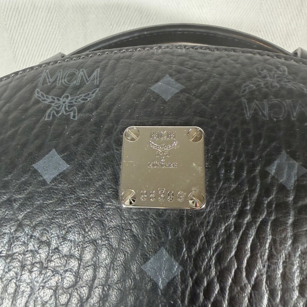 Mcm Large Black Monogram Backpack - Silver Accents - image 3